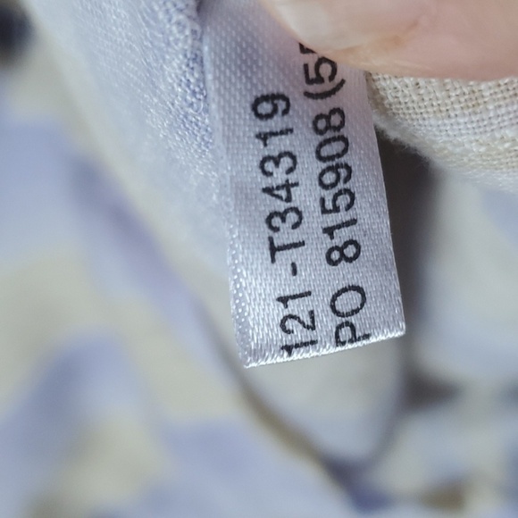 Tommy Bahama lavender and yellow stripe button down 100% linen XL SS - Picture 8 of 13